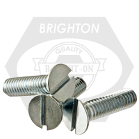 #10-24 x 1 1/8" UNC Flat Head Slot Machine Screws, Flat Slotted, Stainless Steel 304, Fully Threaded, Qty 500