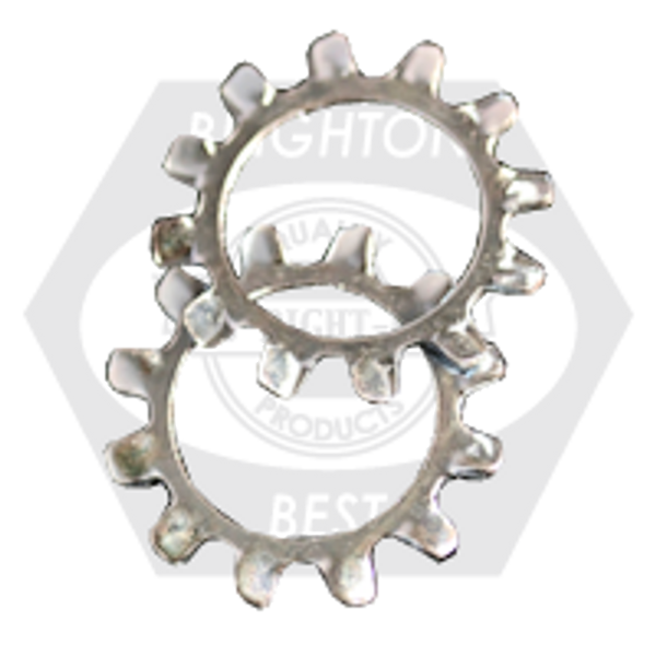 M16 DIN 6797A External Tooth Lockwasher Zinc Cr+3, Qty 100