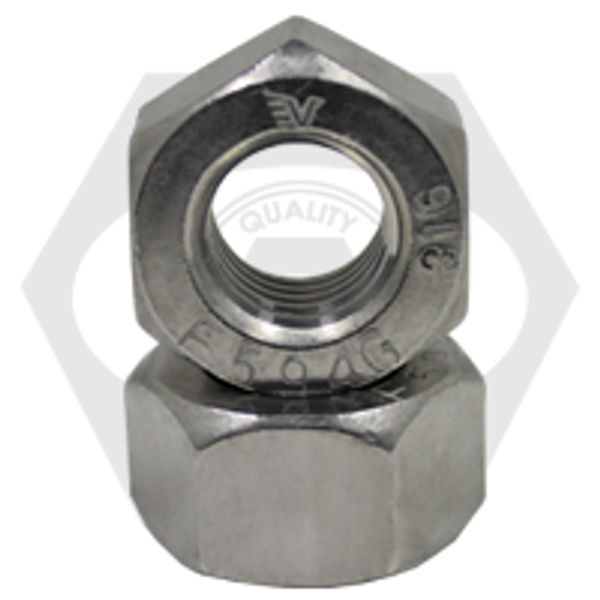 7/16"-14 Hex Nuts Heavy, Coarse, 316 Stainless Steel, Qty 100