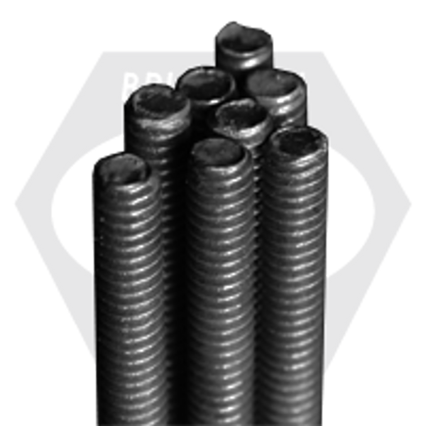 1 1/4"-8 x 12' A193 B7 All Thread Rods, Plain Finish, Qty 2