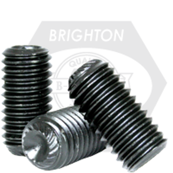 M20-2.50 x 30 mm Socket Set Screw Knurled Cup Point 45H ISO4029 Black Oxide, Qty 50