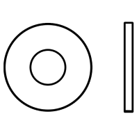 2" Flat Washers Low Carbon USS Zinc Cr+3, Qty 15