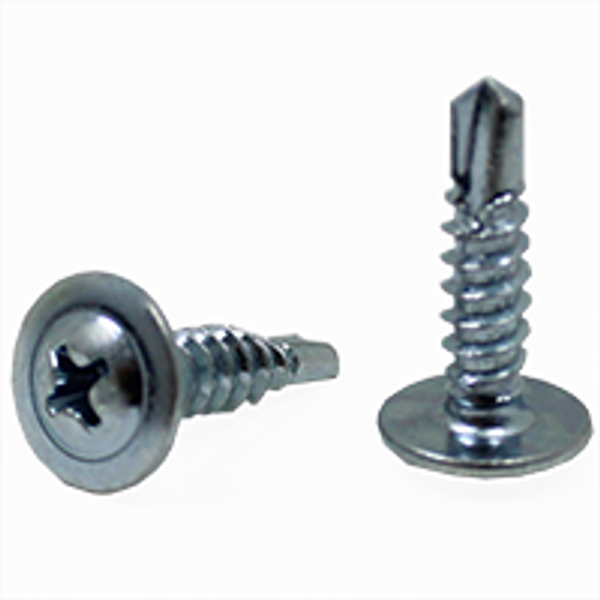 #12-14 x 4" Indent Hwh UNSlot,#3 Point Proferred Self-Drill, Self Drilling Screw, Zinc Cr+3, Qty 5