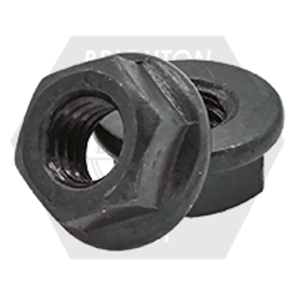 M12-1.75, Coarse, Metric Class 10 Hex Flange Nut, Non Serrated, DIN 6923, Plain, Qty 100
