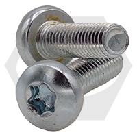 M3-0.50 x 10 mm, T10 Drive Size Metric Class 4.8 Machine Screw, 6-Lobe Pan Head ISO 14583, Zinc Cr+3, Fully Threaded, Qty 1000