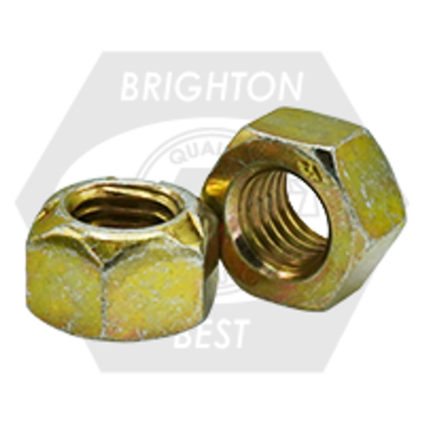 M10-1.50 Metric Hex Cone Locknut, Class 10, DIN 980-V, Coarse, Zinc Yellow & Wax, Qty 750
