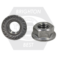 M12-1.75 Hex Flange Nuts Serrated A2 (18-8) Stainless Steel, Qty 50