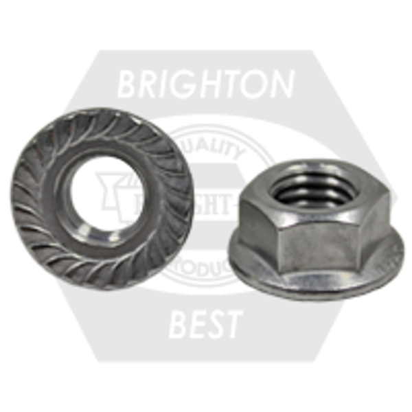 M12-1.75 Hex Flange Nuts Serrated A4 (316) Stainless Steel, Qty 50