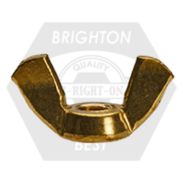 1/2"-13 Brass Wing Nut, Type A, Light Series (Inch), Qty 75