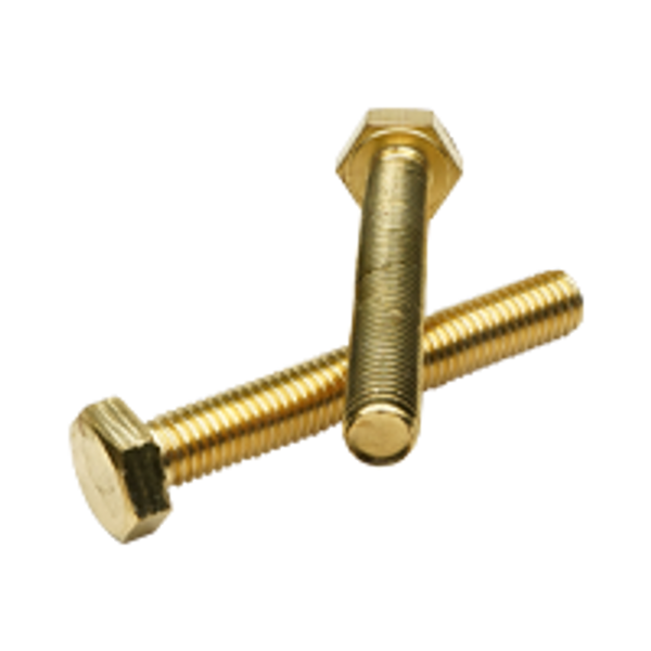 M12-1.75 x 50 mm Metric Brass Hex Cap Screw, DIN 933, Fully Threaded, Qty 50