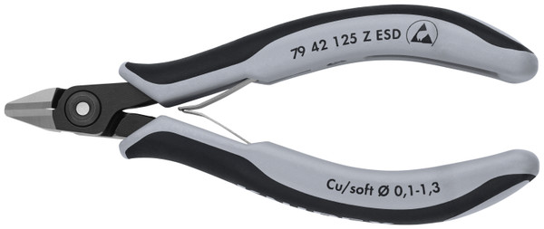 Knipex 79 42 125 Z ESD Electronics Diagonal Cutters-ESD Handles