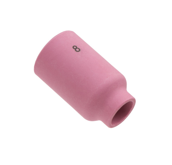 54N14: #8 (1/2") X 1 5/8" Alumina Medium Gas Lens Cup TIG Alumina Gas Lens Cup - Medium Cup For 17, 18, 26 Series Torches