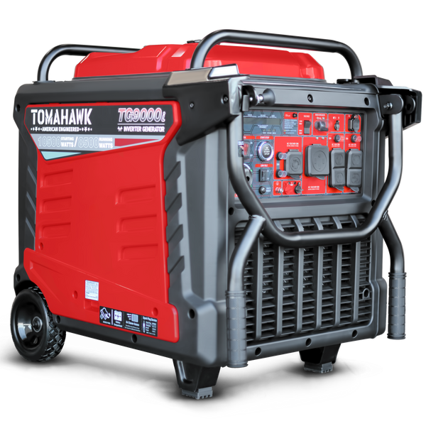 Tomahawk TG9000i 10500 Max Watt Inverter Gas Power Portable Generator, voltage selector, CO sensor, 120/220V