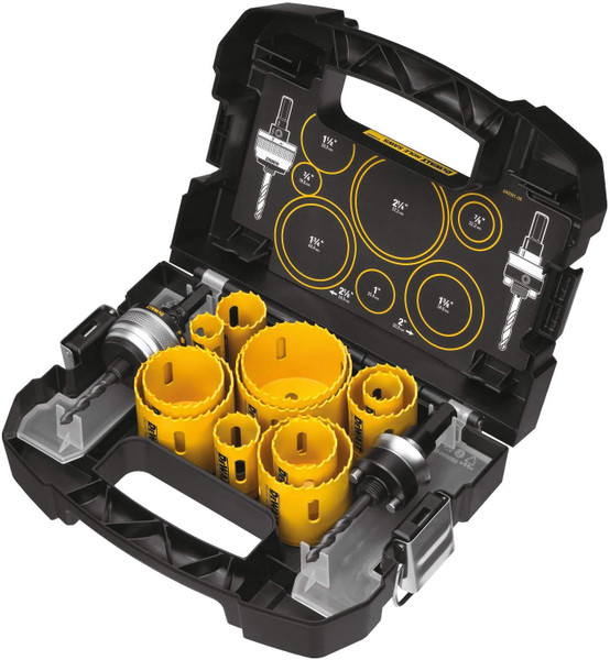 DEWALT Hole Saw Kit,HSS,3/4 To 2 1/2 In,13 Pc D180005
