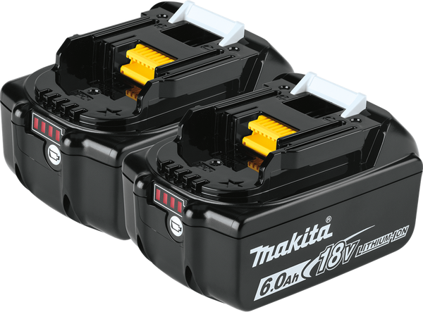 MAKITA Battery,2 pcs.,Li-Ion,18V,6.0Ah BL1860B-2