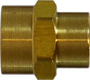 Midland Metal 28183L Light Pattern Reducing Coupling, 3/8 in FNPTF x 1/4 in FNPTF, 1 in, Brass