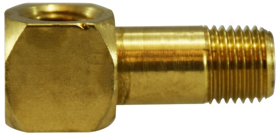Midland Metal 28330 90 deg Long Street Elbow, 1/4 in FNPTF x 1/4 in MNPTF, 1-11/16 in, Brass