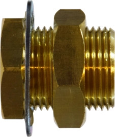 Midland Metal 28311 Bulkhead Anchor Coupling, 3/4 in FNPT x 3/4 in FNPT, 1-1/2 in, Brass
