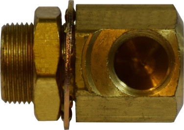 Midland Metal 28348 Bulkhead Clamping Stud Elbow, 3/8 in Tube OD x 3/8 in FNPTF, Brass