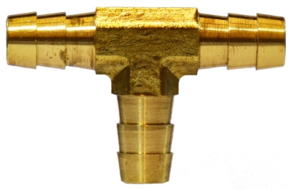 Midland Metal 32353 Reducing Tee, 3/4 in Hose Barbed x 3/4 in Hose Barbed x 1/2 in Hose Barbed, Brass