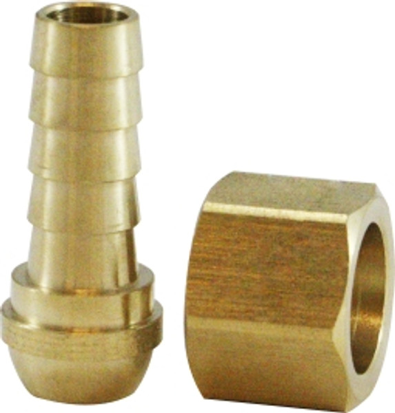 Midland Metal 32070 Ball End Swivel Connector, 1/4 in Hose x 1/4 in NPSM, Brass