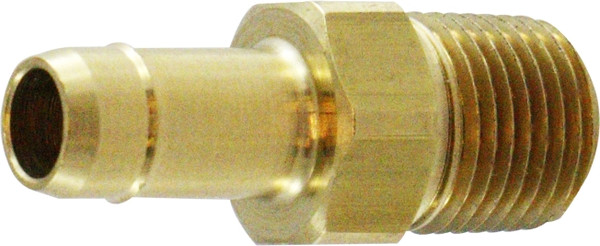 Midland Metal 21023 Adapter, 1/4 in Single Barbed x 1/8 in MNPT, Brass