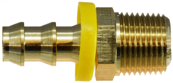 Midland Metal 30202 Straight Adapter, 3/8 in Push-On Hose Barbed x 1/8 in MNPTF, Brass Midland Metal 30202 Straight Adapter, 3/8 in Push-On Hose Barbed x 1/8 in MNPTF, Brass