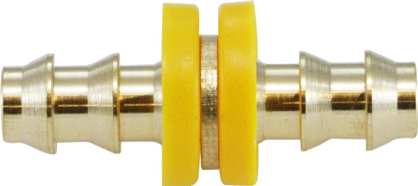 Midland Metal 30303 Hose Splicer, 5/8 in Push-On Hose Barbed x 5/8 in Push-On Hose Barbed, Brass