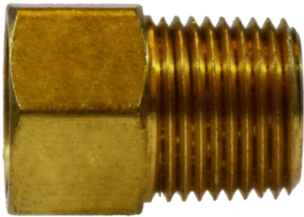 Midland Metal 12040 Adapter, 3/4 in Female Inverted Flared x 3/4 in Male NPTF, Brass