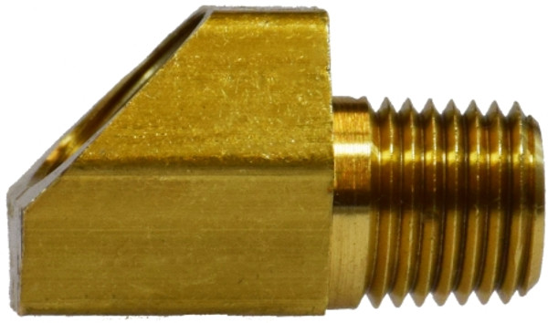 Midland Metal 12076 45 deg Elbow, 3/8 in Female Inverted Flared x 1/4 in MNPTF, Brass