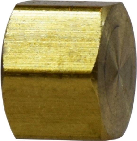 Midland Metal 18050 Hex Cap, 5/8 in Compression, Brass
