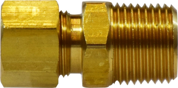 Midland Metal 18194L Light Pattern Adapter, 1/2 in Tube OD x 3/8 in Male NPTF, Brass