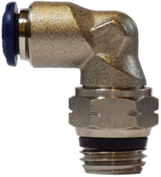 Midland Metal 20079N 90 deg Swivel Elbow, 1/8 in Push-In x 1/8 in MNPT Global, Brass, Nickel-Plated