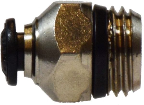 Midland Metal 20633N Straight Adapter, 6 mm Push-In x 1/4 in MIP, Brass, Nickel-Plated