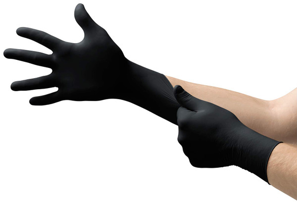 MICROFLEX Disposable Gloves,Nitrile,M,Black,PK100 MK-296-M