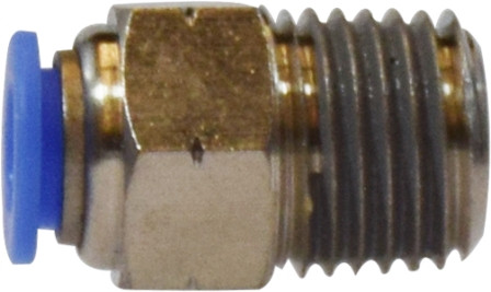 Midland Metal 20060C Straight Adapter, 1/2 in Push-In x 1/4 in MIP, Composite, Nickel-Plated