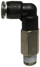 Midland Metal 20584C 90 deg Long Pattern Swivel Elbow, 1/2 in Push-In x 1/2 in MIP, Composite