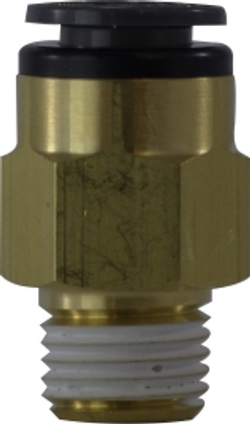 Midland Metal 680606C Straight Connector, 3/8 in Push-In x 3/8 in MIP, Composite