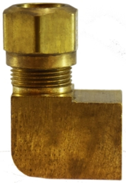 Midland Metal 38115 90 deg Elbow, 3/8 in Tube OD x 1/8 in FNPTF, Brass