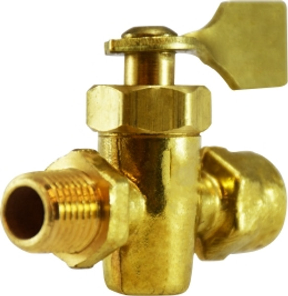 Midland Metal 46400M Solid Bottom Fuel Valve, 1/8 x 1/8 in Nominal, FPT x MPT, 30 psi Pressure