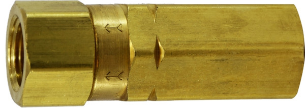 Midland Metal 46513 High Pressure Check Valve, 1/4 in Nominal, FIP x FIP, Brass Body, Domestic