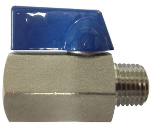 Midland Metal 46931S Mini Ball Valve, 1/4 in Nominal, FPT x MPT, 450 psi Pressure, 32 to 176 deg F