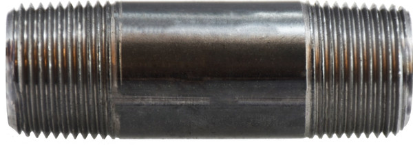Midland Metal 57081 Welded Pipe Nipple, 3/4 in MPT x 3/4 in MPT, 1-1/2 in L, Steel, Black, SCH 40 Schedule
