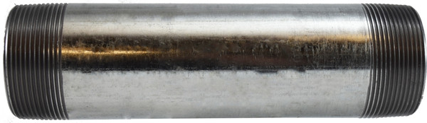 Midland Metal 56163 Welded Pipe Nipple, 2 in MPT x 2 in MPT, 3-1/2 in L, Steel, Galvanized, SCH 40 Schedule