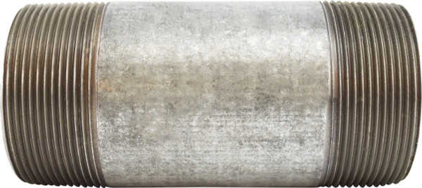 Midland Metal 56206 Welded Pipe Nipple, 3 in MPT x 3 in MPT, 5-1/2 in L, Steel, Galvanized, SCH 40 Schedule