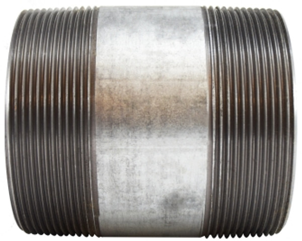 Midland Metal 56228 Welded Pipe Nipple, 4 in MPT x 4 in MPT, 12 in L, Steel, Galvanized, SCH 40 Schedule