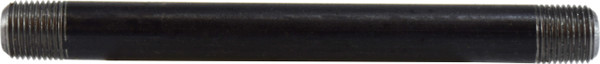 Midland Metal 59010SMLS Seamless Pipe Nipple, 1/8 in MPT x 1/8 in MPT, 5-1/2 in L, Steel, Black, 300 lb