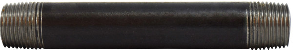 Midland Metal 59041SMLS Seamless Pipe Nipple, 3/8 in MPT x 3/8 in MPT, 1-1/2 in L, Steel, Black, SCH 80 Schedule