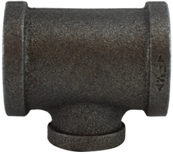 Midland Metal 65273 Reducing Tee, Black 150# Malleable Fittings, 3/8 x 1/4 Black Reducng Brnch T, Nipples and Fittings