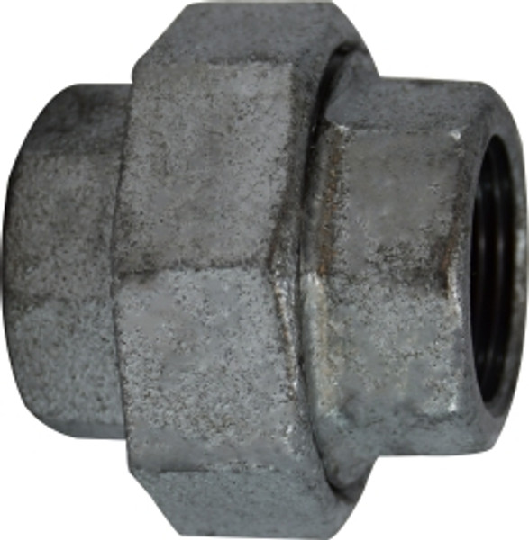 Midland Metal 64603 Union, 1/2 in FPT x 1/2 in FPT, Iron, Galvanized, 150 lb